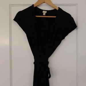 Black faux wrap dress size Small